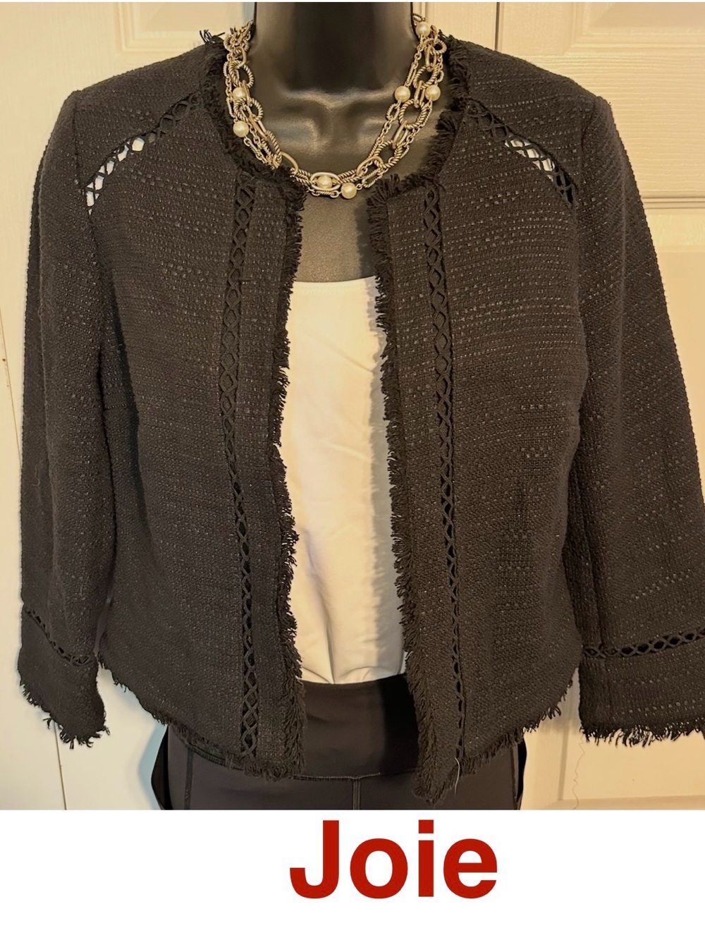 Joie | Black 3/4 Sleeve Open Front Jacket - Women’s Small